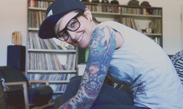 A smiling Tattooed Girl